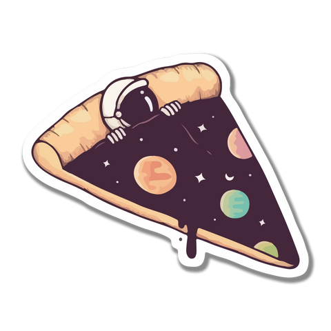 Space Pizza Slice Sticker